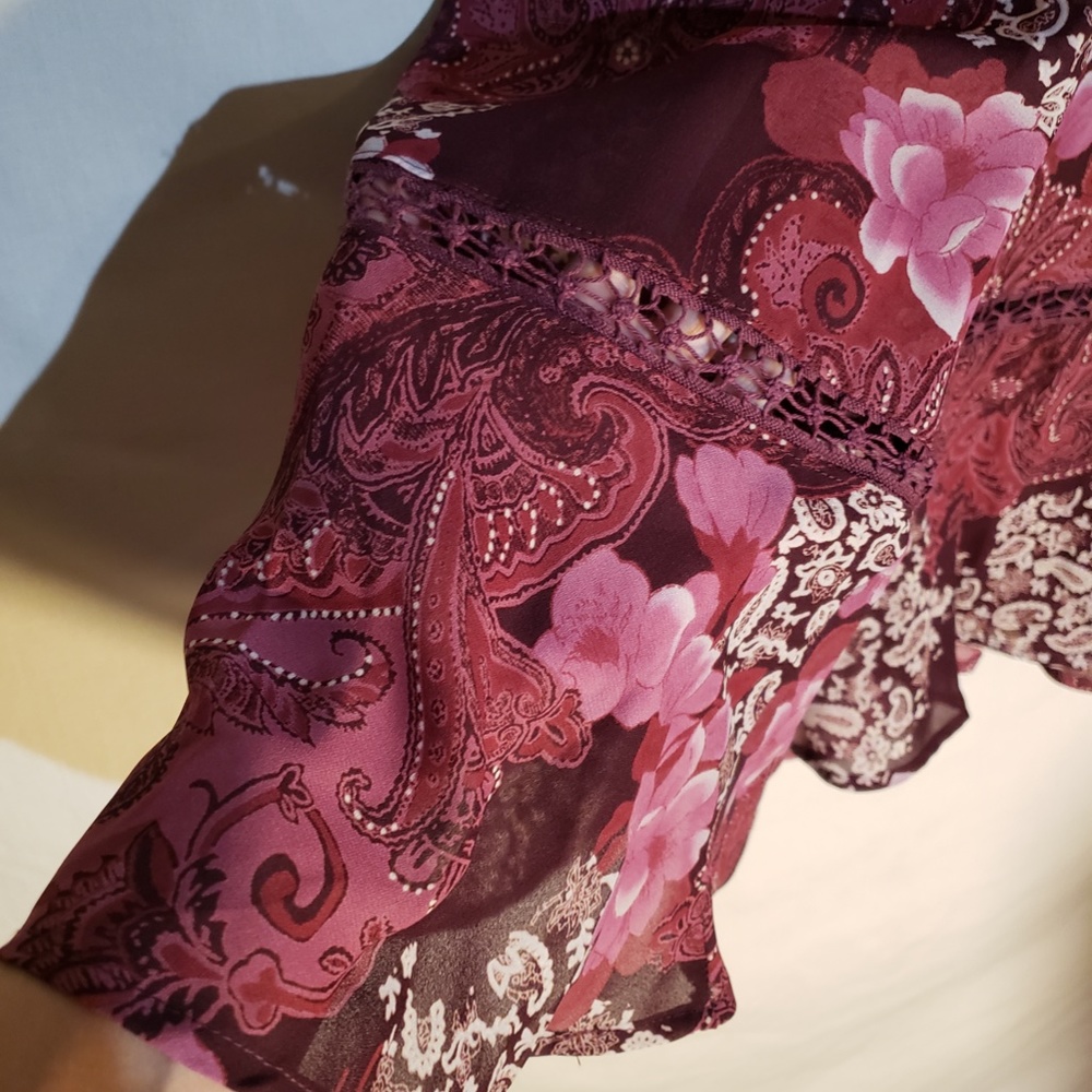 *Sag Harbor* Fuchsia floral maxi skirt, 8 - Picture 2 of 8